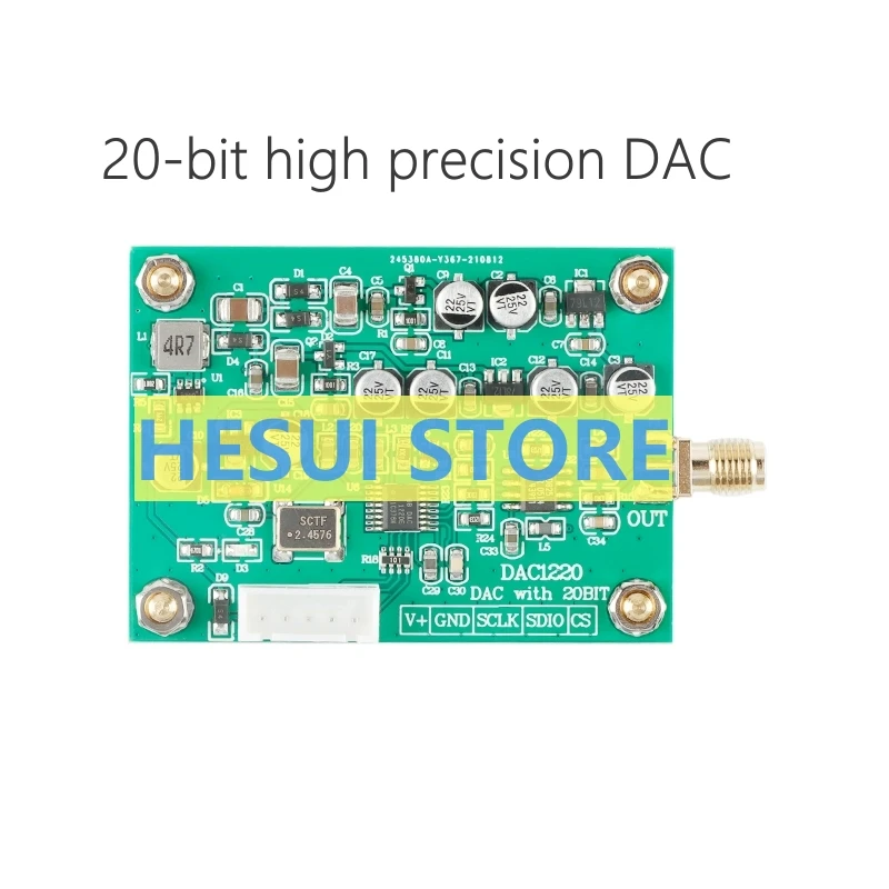

DAC1220 digital-to-analog conversion data acquisition module 20-bit DAC16-bit adjustable plus-minus 10V voltage reference