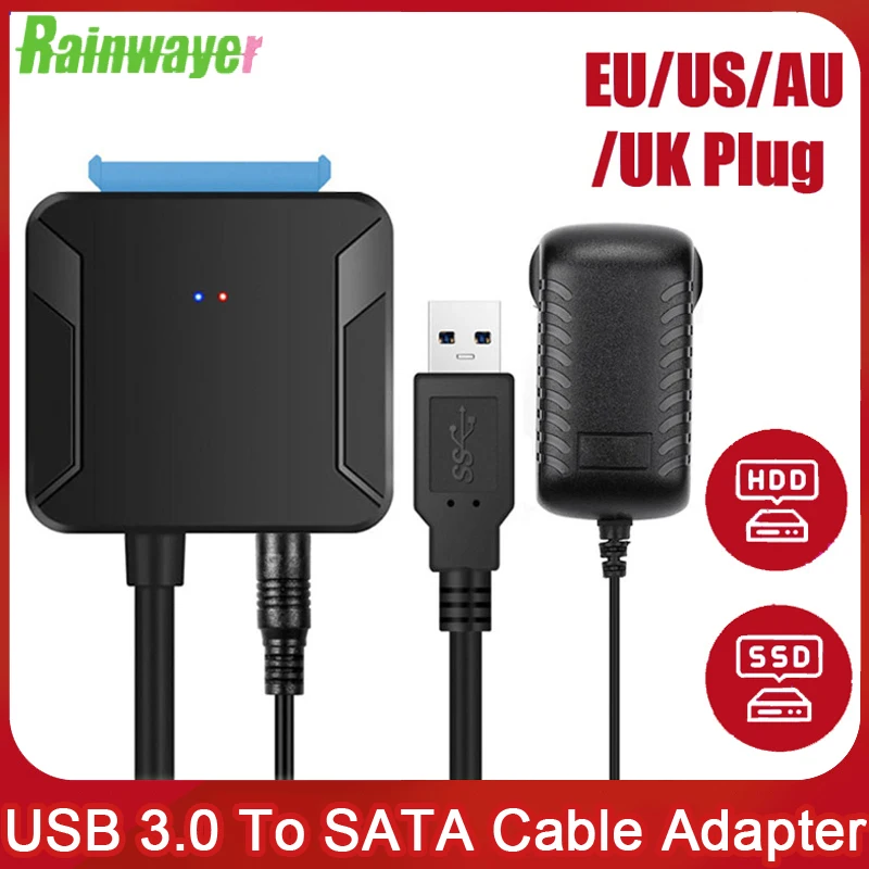 

Кабель-переходник с USB 3,0 на Sata 3 для жестких дисков 2,5/3,5 дюйма, SSD, USB 3,0 до 5 Гбит/с, высокоскоростной кабель-переходник Sata