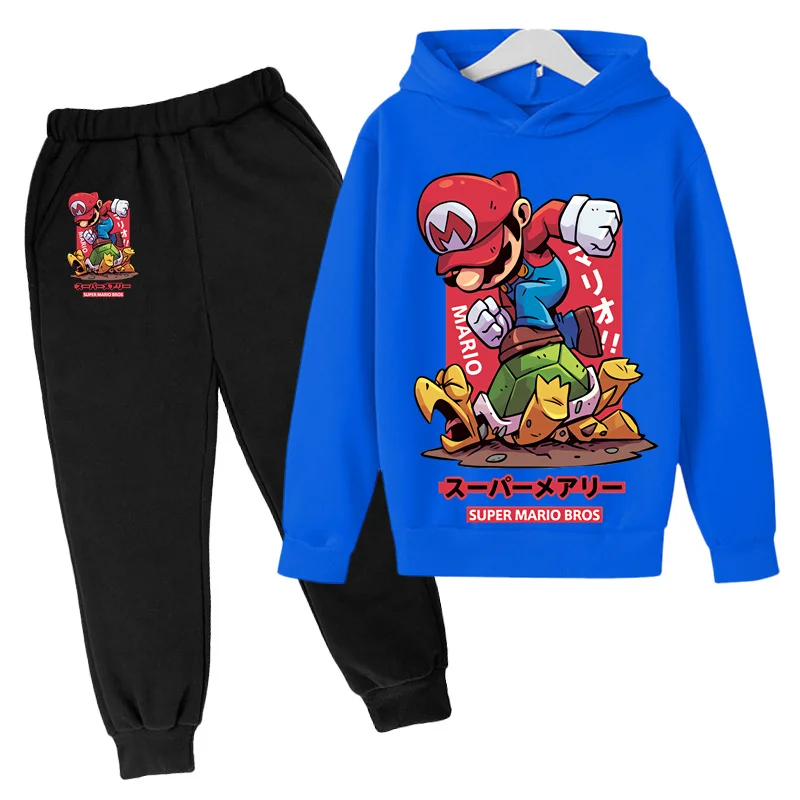 

2023 New Game Marios-Bros Set Kids Sweatshirt Children Jacket Boy Girl Clothes Spring Autumn Hoodie 4-14 years old Sweater