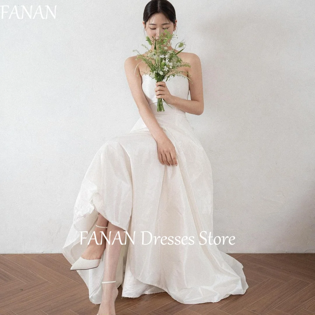 FANAN корейский стиль слоновая кость простое милое свадебное платье без рукавов