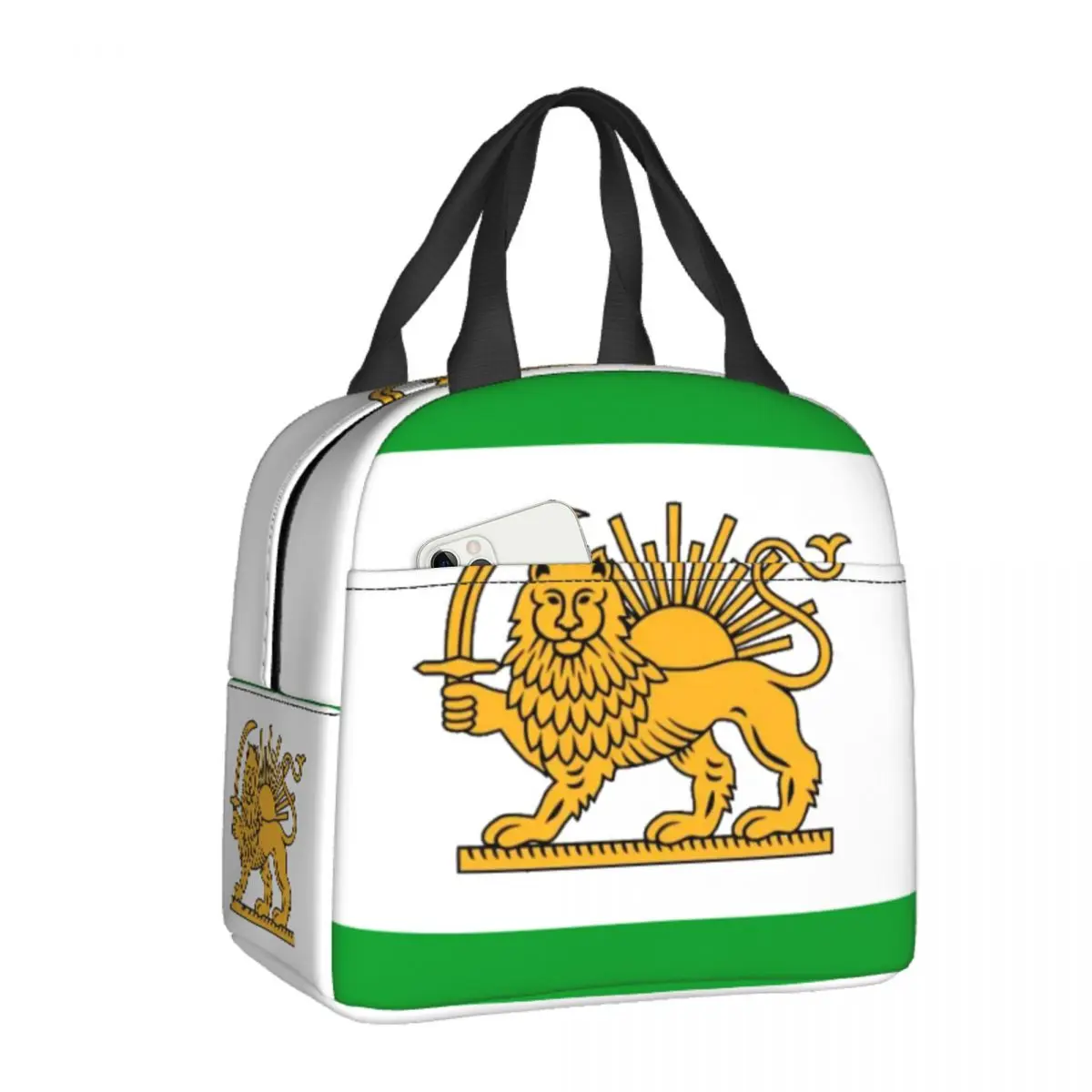 

Flag For The Free Republic Of Iran Lunch Bag Portable Insulated Thermal Cooler Bento Lunch Box Tote Picnic Storage Bag Pouch