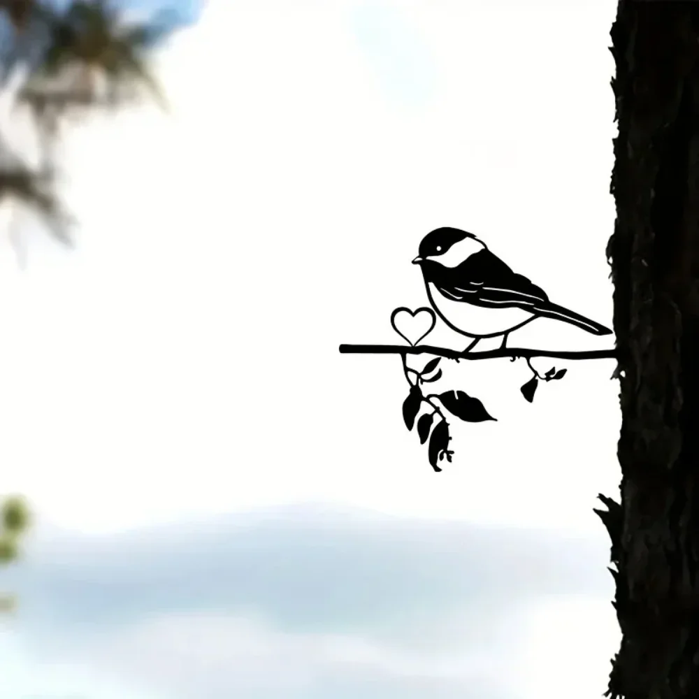Декоративная металлическая стена с силуэтом птицы на ветке для дома сада двора