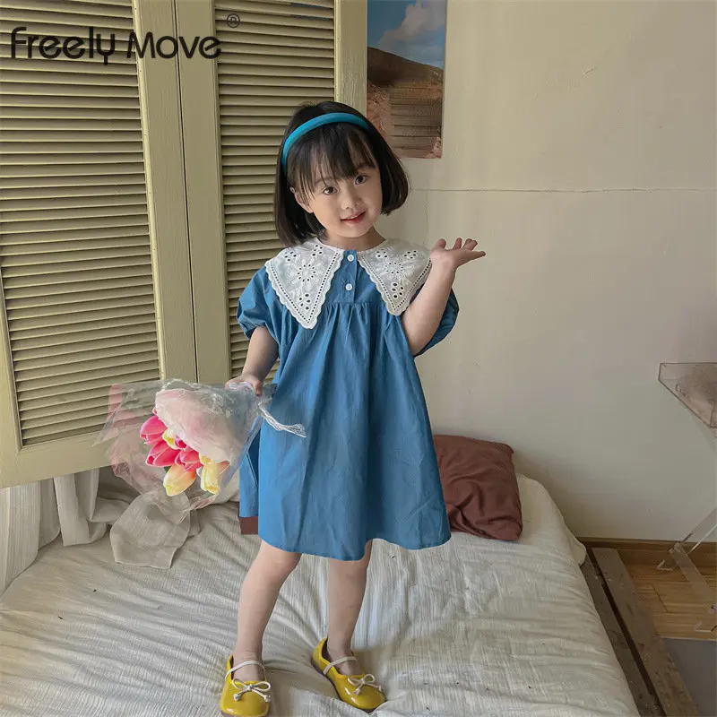 

2023 Toddler Kid Baby Girl Summer Dress Sleeveless hollow floral Children Girls Dress Sweet Sundress children Clothing