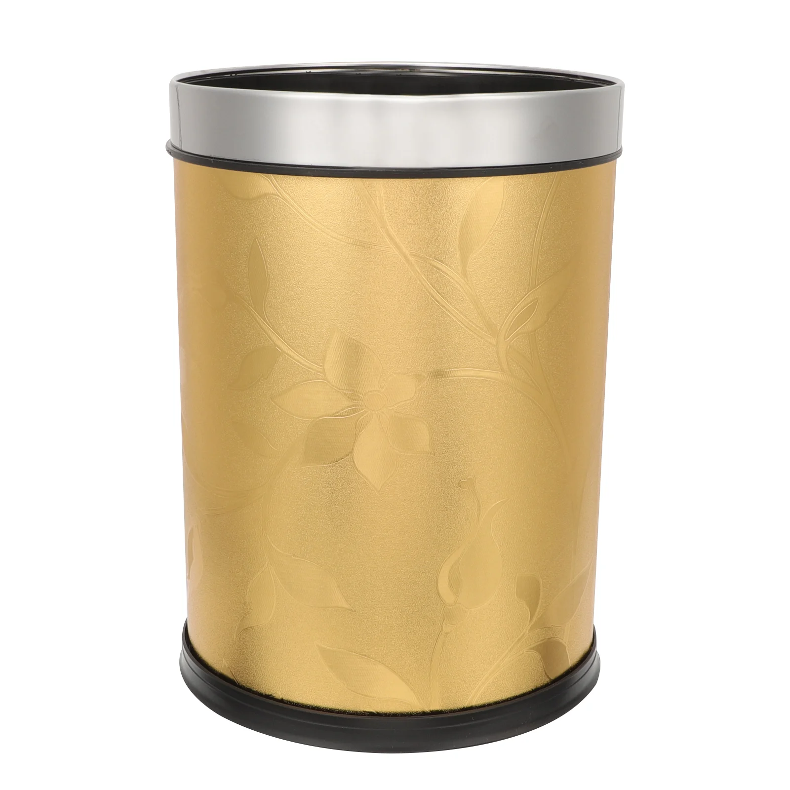 

Trash Can Garbage Bin Waste Container Kitchen Basket Bathroom Office Round Bedroom Gold Rubbish Paper Desk Home Decorative