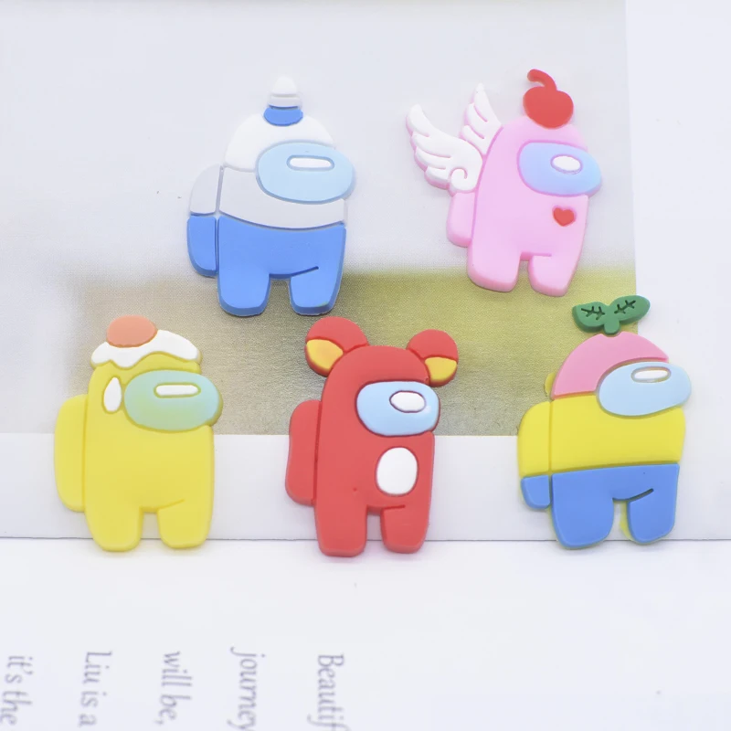 10 шт./лот смешанные милые Мультяшные резиновые плоские задние крышки для
