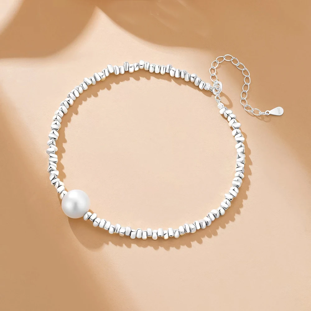 

S925 Sterling Silver Pearl Bracelet String Female Broken Silver Bracelet A Couple Of Fashion Party Lucky Jewelry Gifts Misfrss