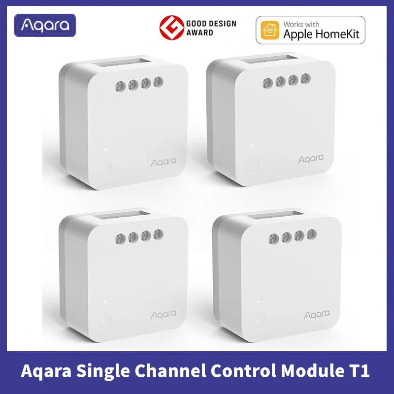 Aqara-Módulo de Control de un solo canal T1 Zigbee 3,0, controlador de relé inalámbrico, 1 canal, No Neutral, funciona a distancia con Apple Homekit