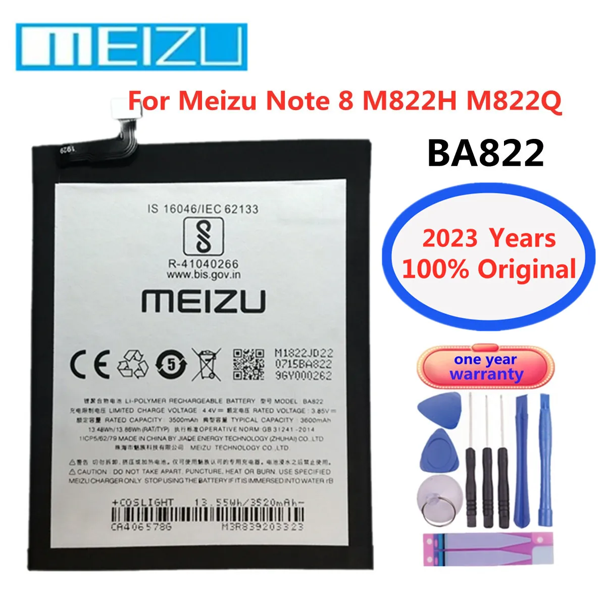 

2023 New Original Meizu 3600mAh BA822 Replacement Battery For Meizu Note 8 Note8 M822H M822Q Smart Mobile Phone Battery Bateria