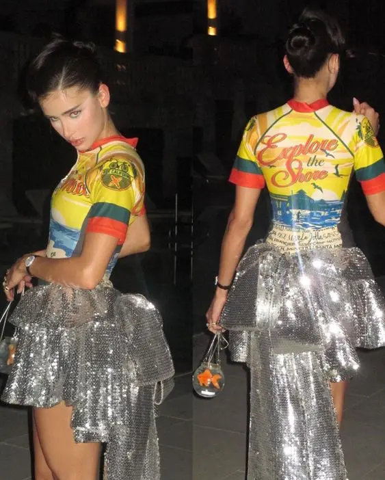 Уникальные блестящие серебряные юбки с блестками женские бантом модная короткая