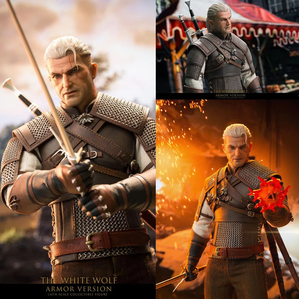 

Collecton 1/6 Scale White Wolf Brave Battle Knight Demon Hunter Geralt Armor Version Action Figure Doll Mt006 Mttoys In Stock