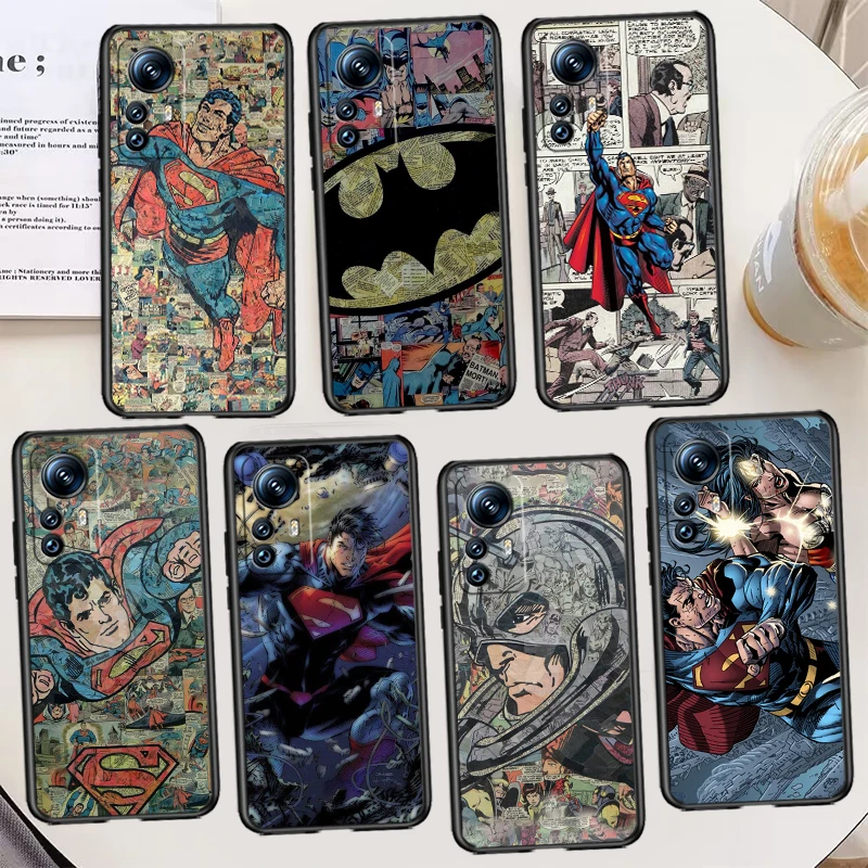 

DC Superman Comic Logo Case For Xiaomi Mi 12T 12S 12X 12 11 11T 11i 10T 10 9 Pro Lite Ultra 5G Black Phone Cover