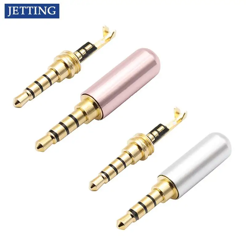 

New 3.5mm Audio Connector 4 Poles Headphone Jack Male Plug Earphone Repair Cable Solder Wire DIY AUX 3.5 Jack Adapter
