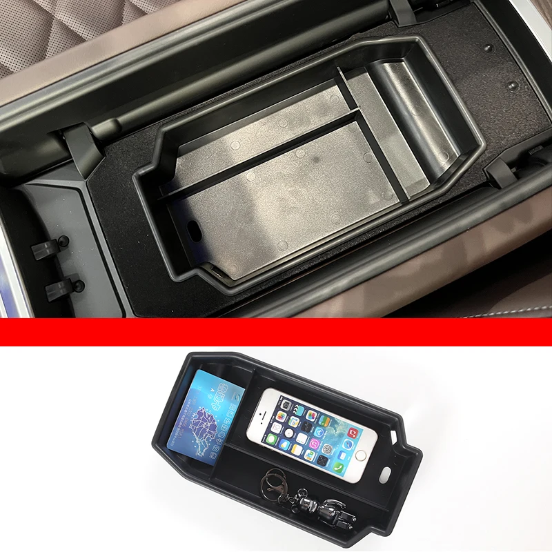 

For BMW 7 Series 2023 ABS Black Car Central Control Armrest Box Storage Box Car Interior Accessories