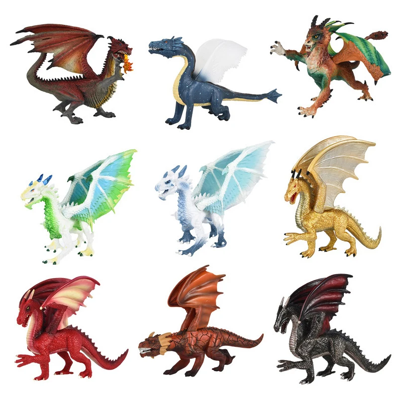 

Simulation Magic Ice Fire Rock Dragon Dinosaurs Pvc Solid Toy Doll Model Decoration Collection Gift