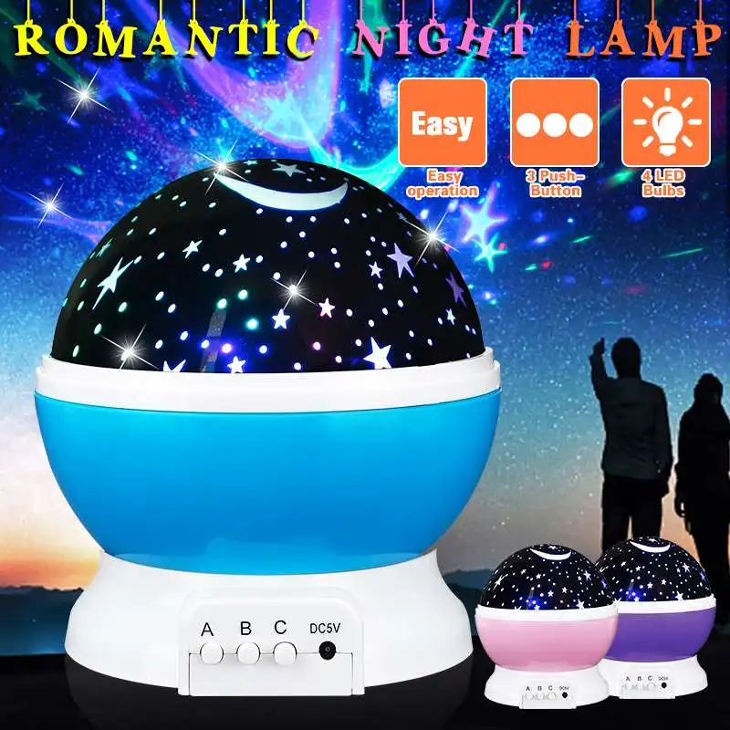 

Galaxy Projector Starry Sky Rotating LED Night Light Planetarium Children Bedroom Star Night Lights Moon Light Kids Gift Lamp