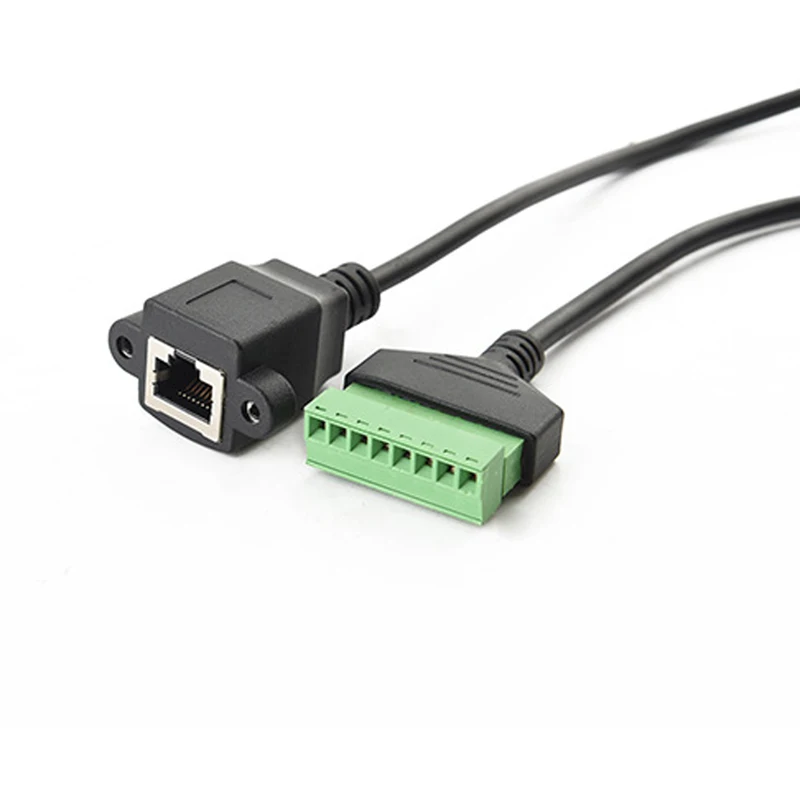 

30cm Ethernet RJ45 Female Plug to 8 Pin Screw Terminal Block Connector for Ethernet Network Adapter Extension Cord