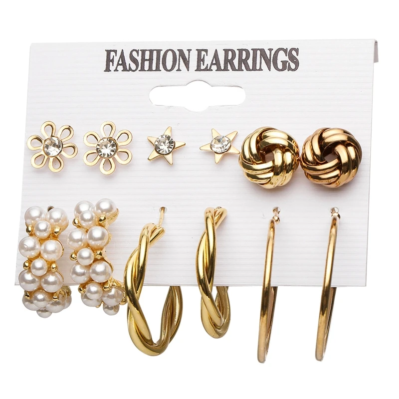 

1Set Metal Circle Hoop Earring Set Creative Colorful Butterfly Pendant Earrings