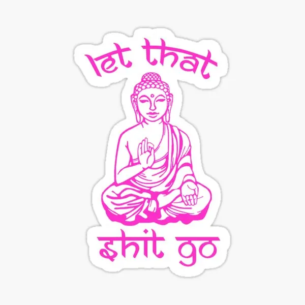 

5 шт. наклеек на бутылки для воды с надписью Будды Let That Go, мультяшный Декор на окно ноутбука, Смешные Милые художественные наклейки для гости...