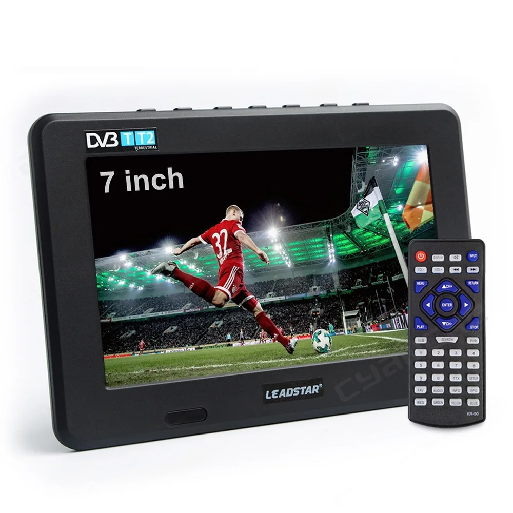

2023 D7 портативный TV DVB-T2 ATSC ISDB-T tdt 7-дюймовый цифровой аналоговый мини-Телевизор для автомобиля с поддержкой USB TF MP4 H.265 AC3