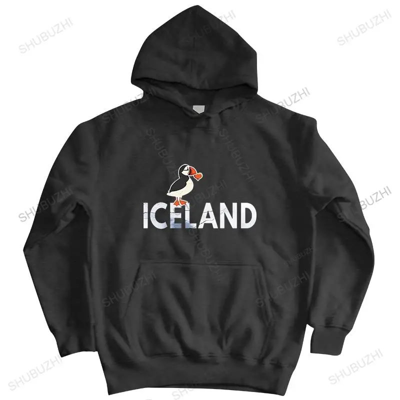 

Мужская черная толстовка на молнии, хлопковый свитшот, мужская толстовка с капюшоном I Love, Исландия, с пуховиками, Прямая поставка, мужской о...