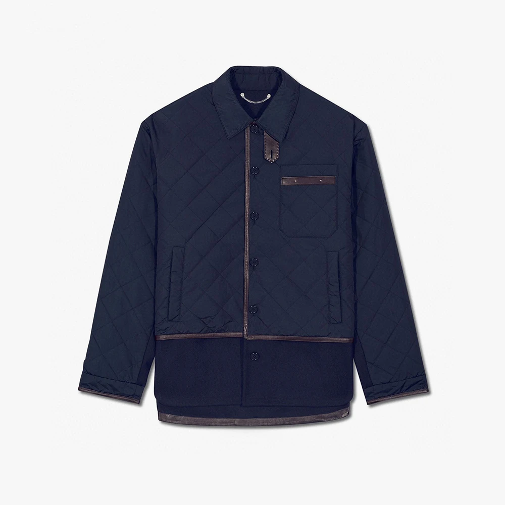 

Шерстяная деловая повседневная кожаная куртка с отложным воротником NIGO # nigo7739