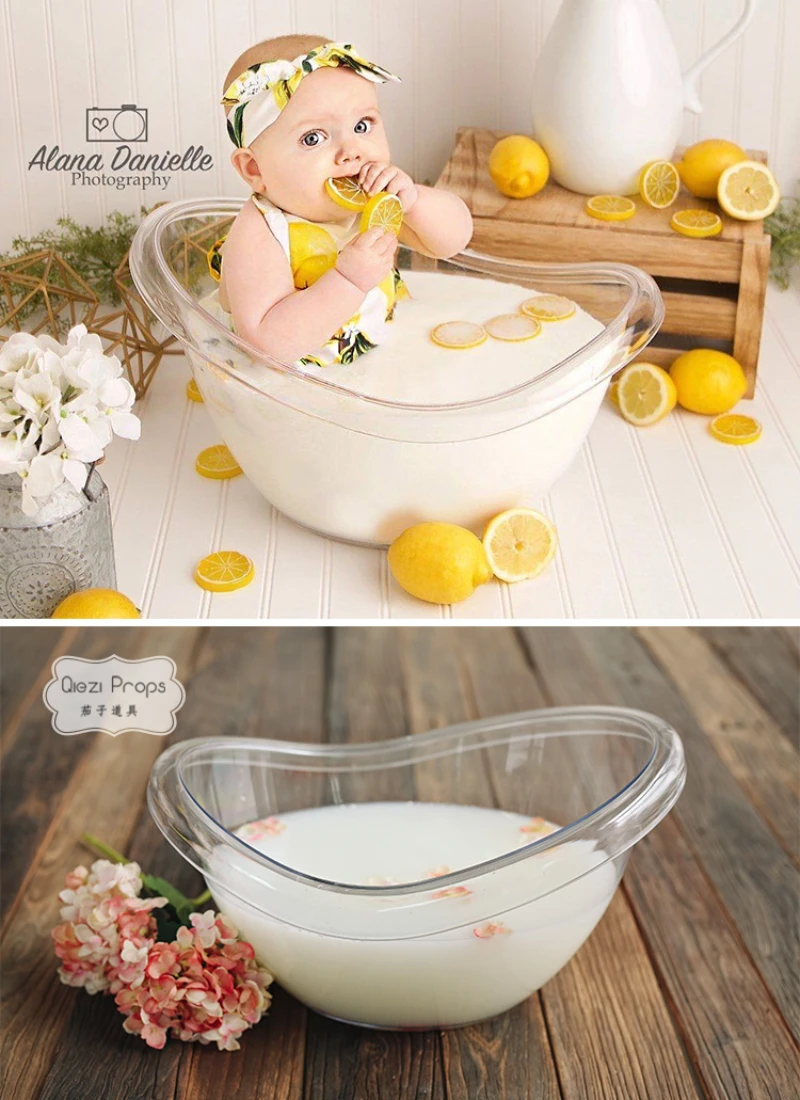 Transparent Small Bathtub 100-day-old Baby Photo Location Bathtub Milk Bath Photo Bath Bucket Children's Photography Accessories