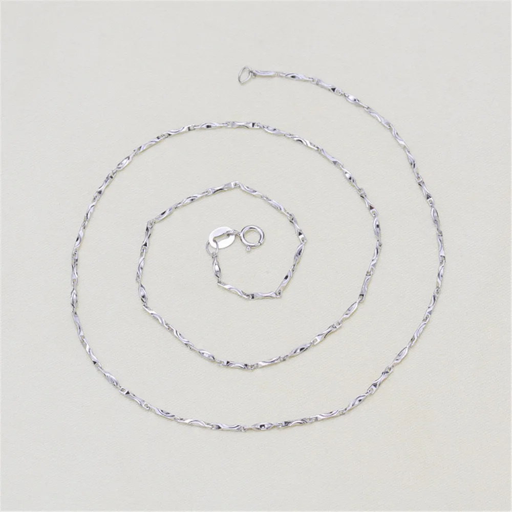 

DIY pearl accessories 925 silver necklace plated platinum ingot chain fine chain