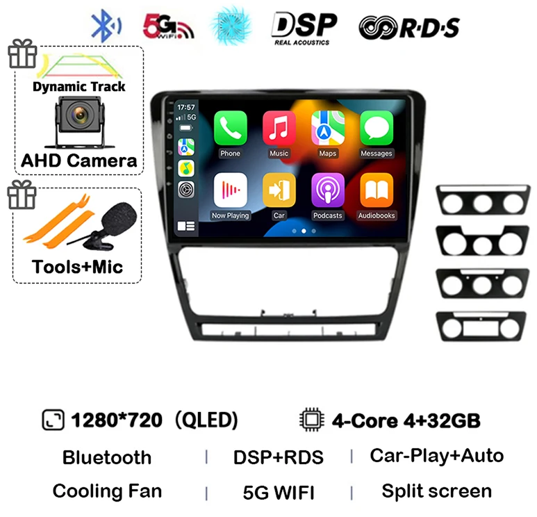 

Android 13 для SKODA Octavia 2 A5 2007 2008 2009 2010 2011 2012 2013 автомобильный радиоприемник навигация мультимедийный плеер DSP WIFI авто Carplay