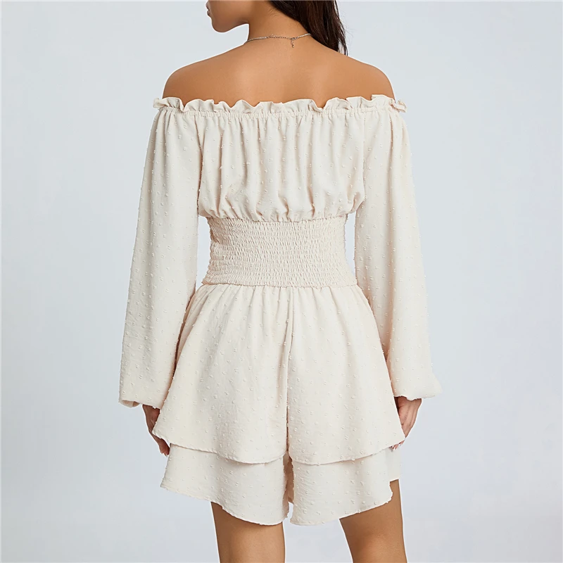 Сексуальные женские богемные однотонные пляжные комбинезоны с вырезом лодочкой