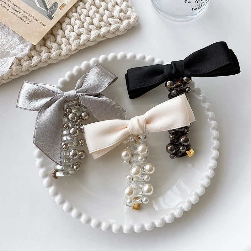 Модный эластичный спиральный телефонный провод с бантом повязка для волос милые