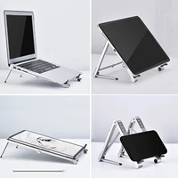 foldable laptop stand aluminum elevator for desk storage laptop desk riser metal holder compatible for most notebook computers