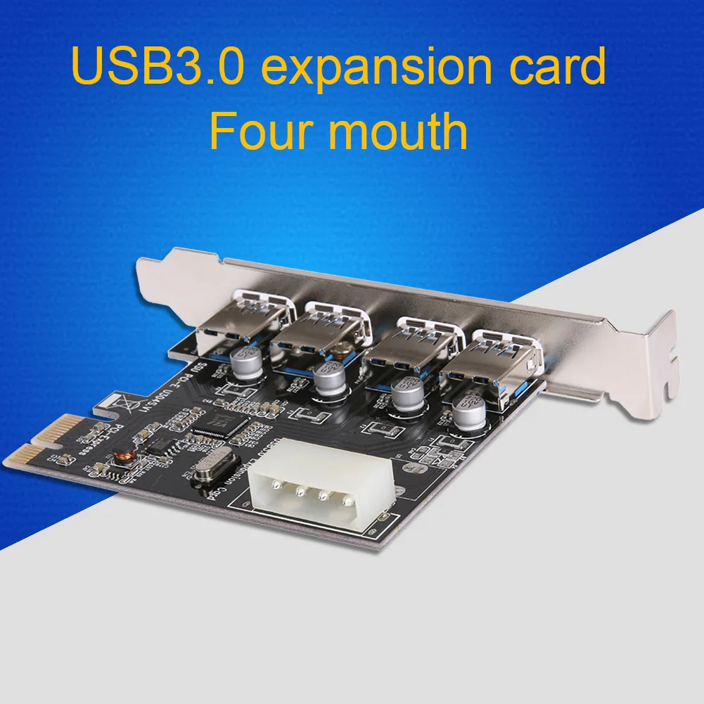 

4 port Expansion Card PCI-E to USB3.0 Computer USB3.0 Expansion Card Office Computer Supplies for Bitcoin Miner Mining