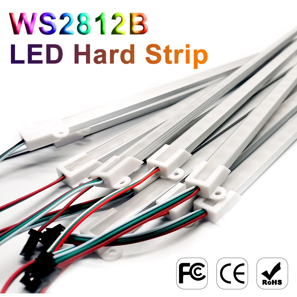 

DC5V WS2812B Individually Addressable Rigid Bar 5050 RGB Luces Led Strip Light 3Pin Smart Pixel Aluminum Shell PVC Cover 33 50CM