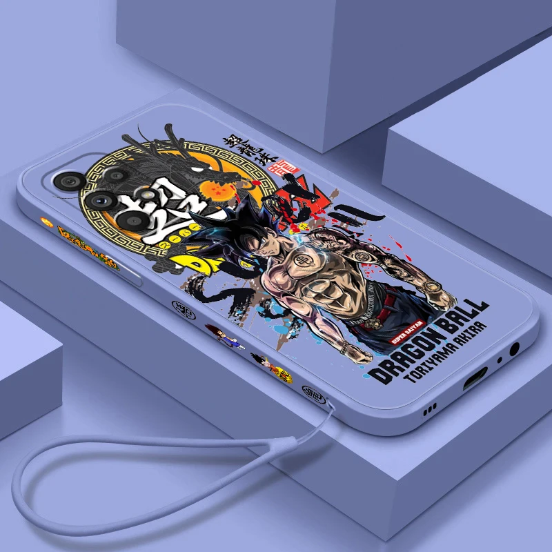 

Phone Case For Samsung A73 A72 A71 A52 A53 A54 A51 A42 A34 A32 A14 A21S A13 A12 5G Japanese Art D-Dragon Ball Z Liquid Left Rope