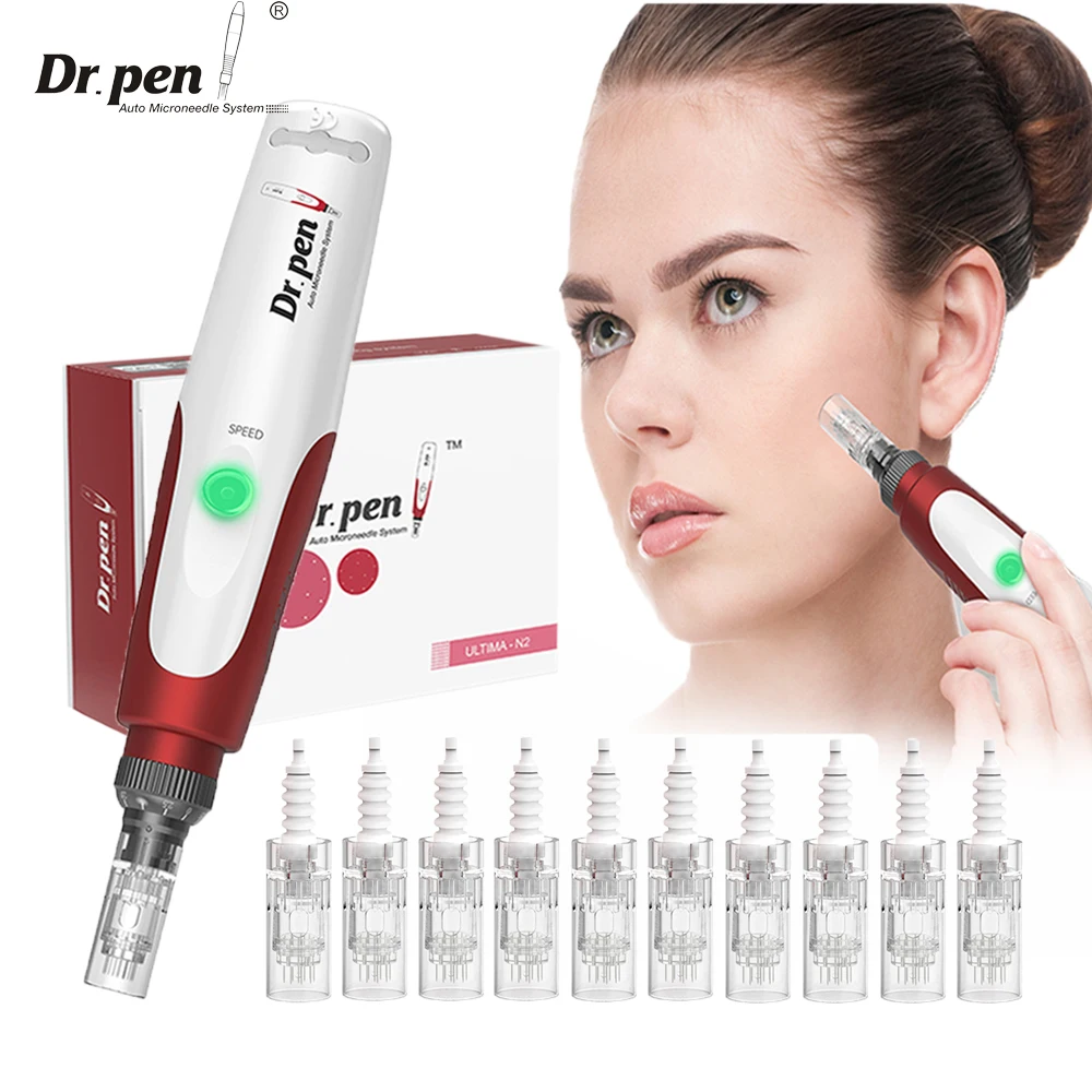 

Dr Pen N2 With 12Pcs Needle Cartridge Microneedling Pen Wireless Dermapen Professional MTS Machine Skincare Tool Home Use Beauty
