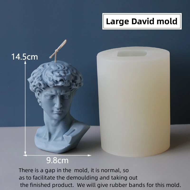 Large David Silicone Candle Mold DIY Portrait Human Body Candle Making Soap Caly Resin Mold Gift Craft Supplies Home Decoration images - 6