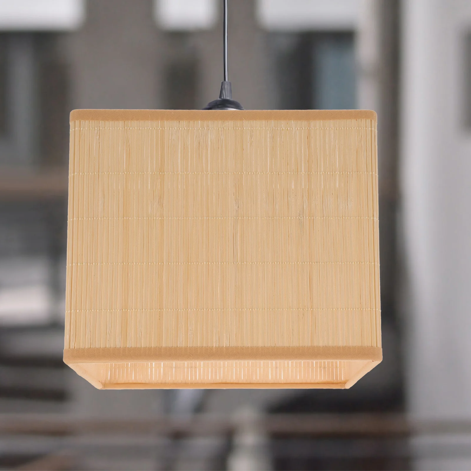 

Bamboo Lampshade For Hanging Table Floor Cover Ceiling Light Decorate Woven Wrought Iron Pendant Office