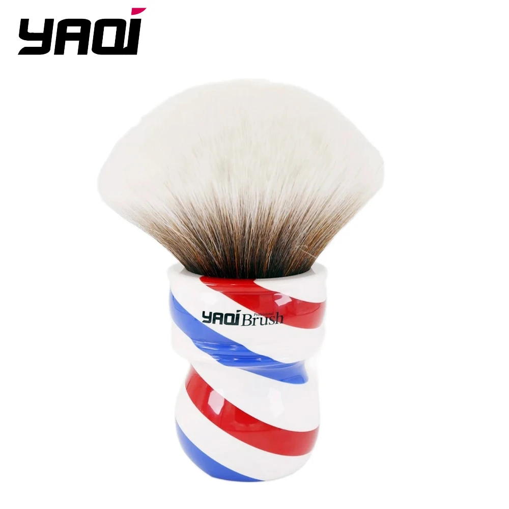 YAQI  75mm Monster Synthetic Hair Shaving Brush With Barberpole Handle