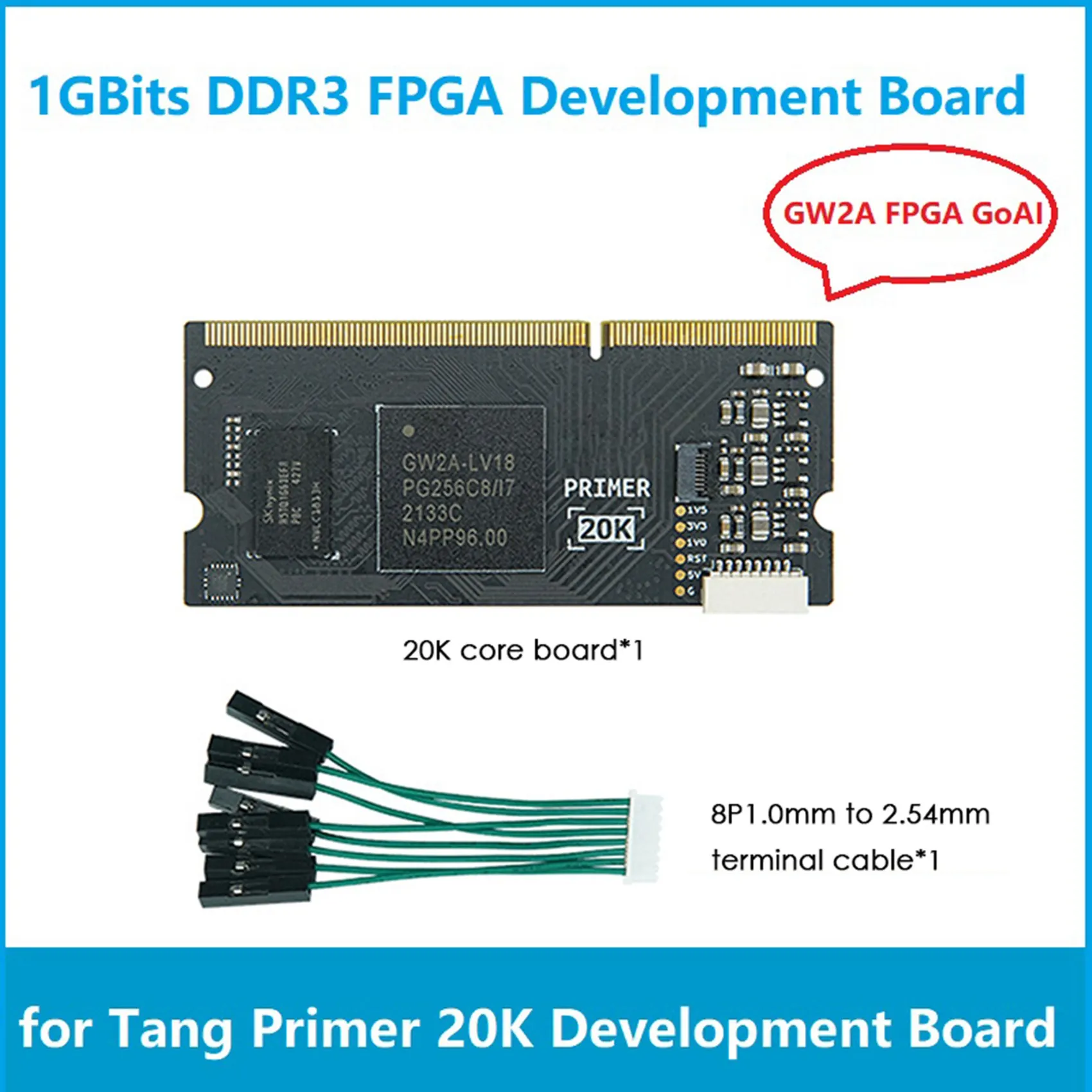 

For Sipeed Tang Primer 20K Core Board 1G Bits DDR3+32M Bits SPI FLASH Gaoyun GW2A FPGA GoAI Learning Core Board