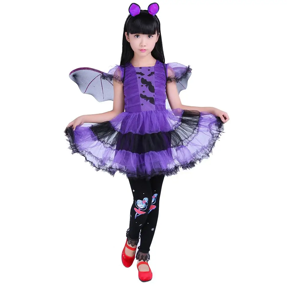 

3pcs/set Children's Witch Vampire Halloween Costume Kids Clothing Set Carnival Cosplay Costumes Prom Dress Suit