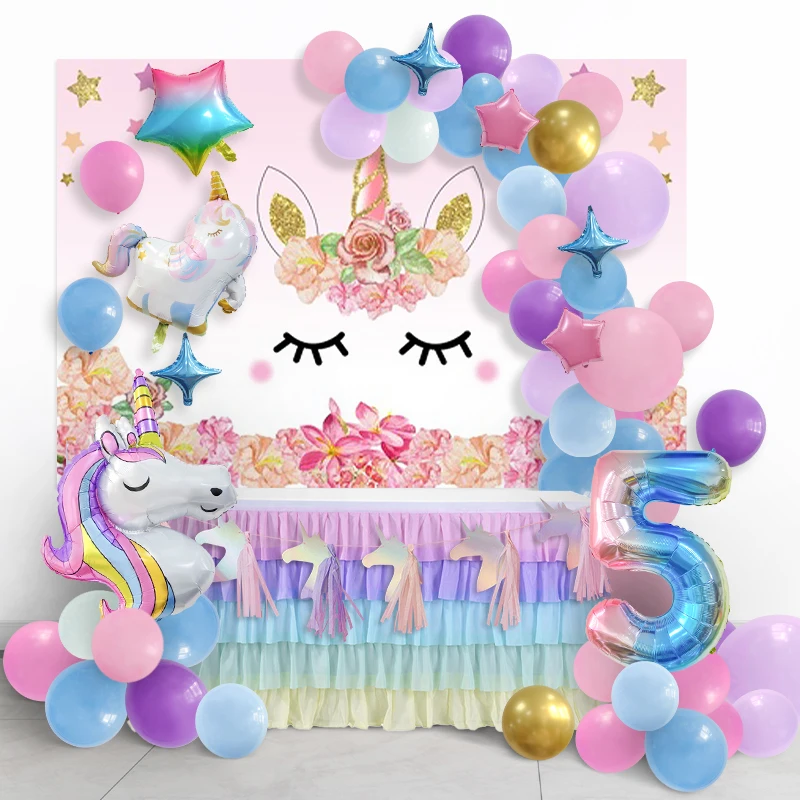 Радужные гелиевые шары в виде единорога 1 комплект 32 дюйма цифровые