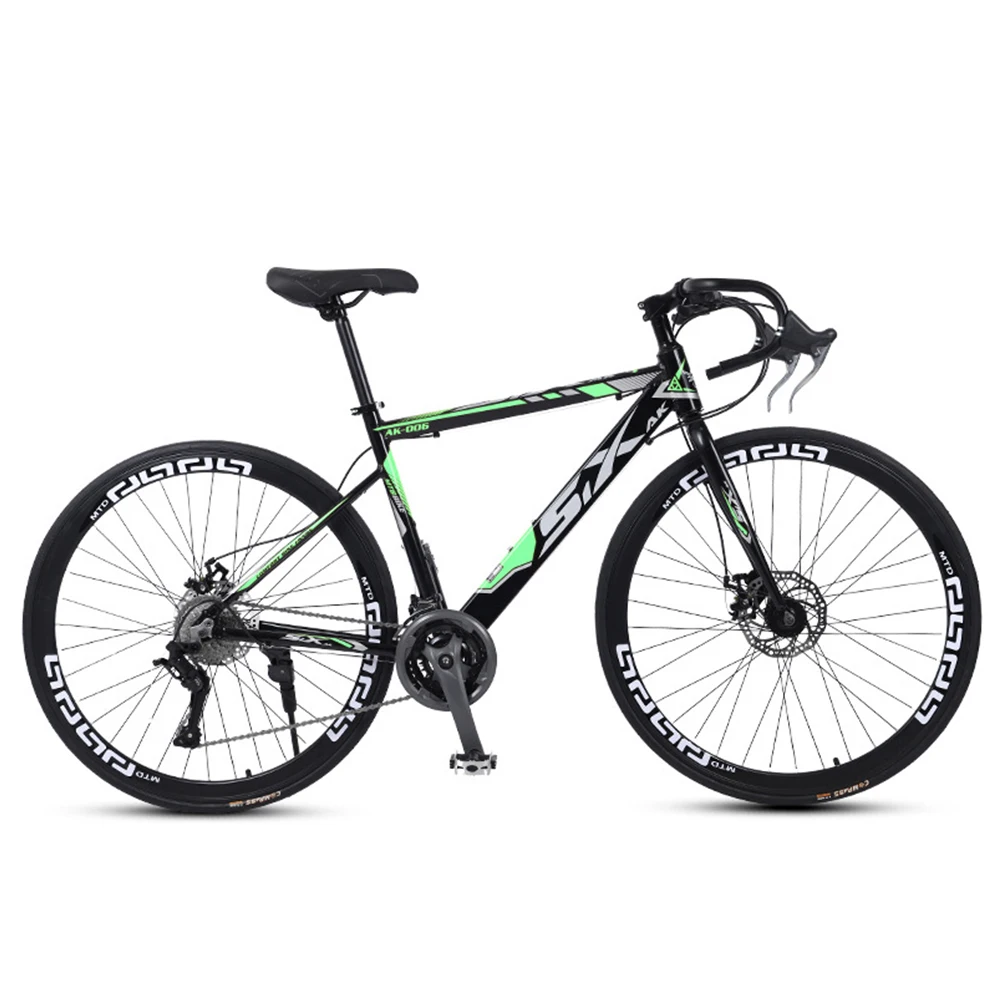 

27 Speed Road Bike Double Disc Brake Aluminum Alloy Student Bicycle Racing Straight Handle Bent Rigid Frame Whole Car