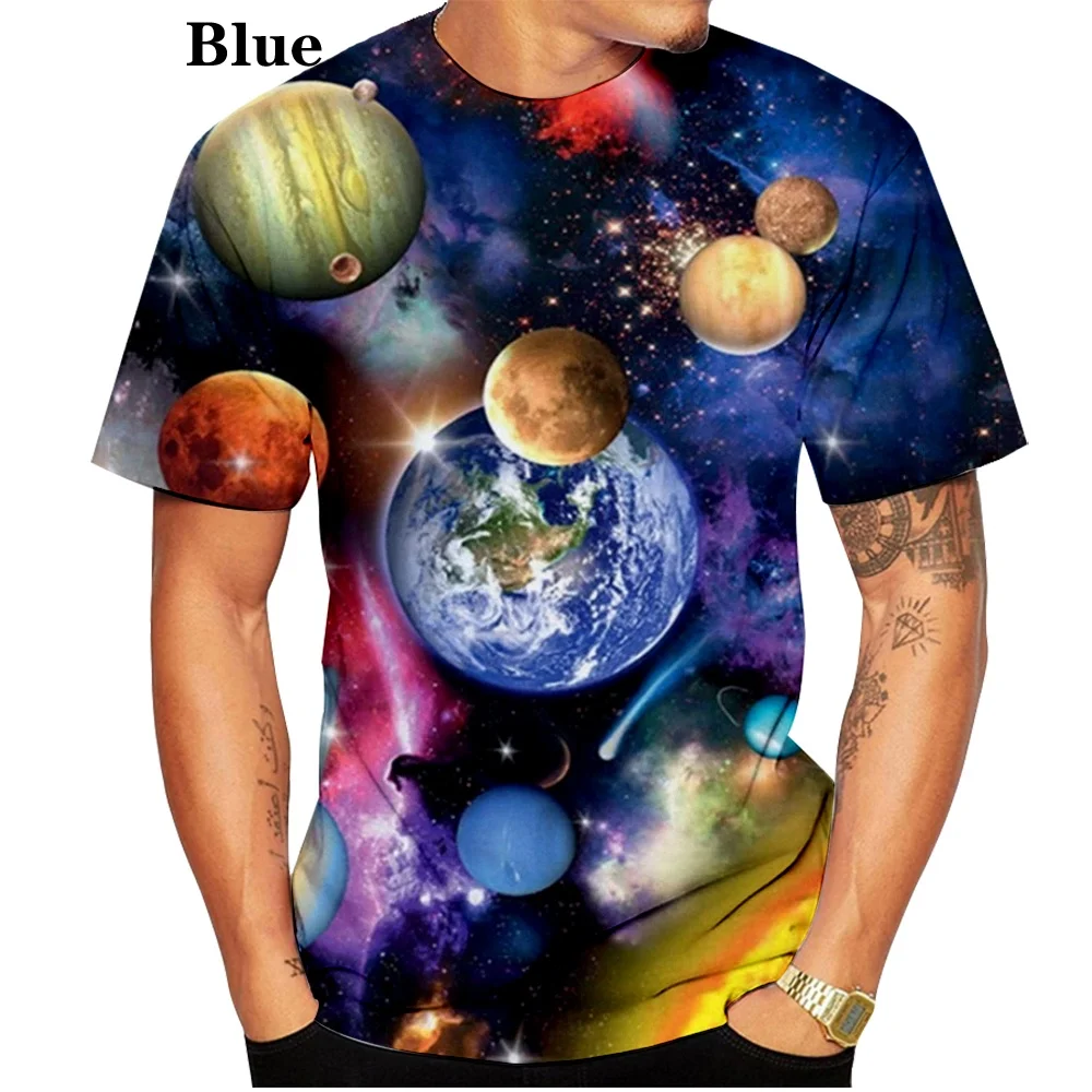 

Fashion Unisex Realistic 3D Colorful Print Graphic Galaxy Pullover tee shirt XS-5XL