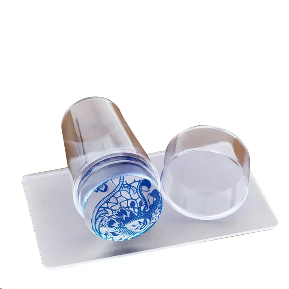 

Stamper Polish Transfer Template Kits Clear Silicone Head Manicure Tool for Household Personal Nail Art DIY Design Tool