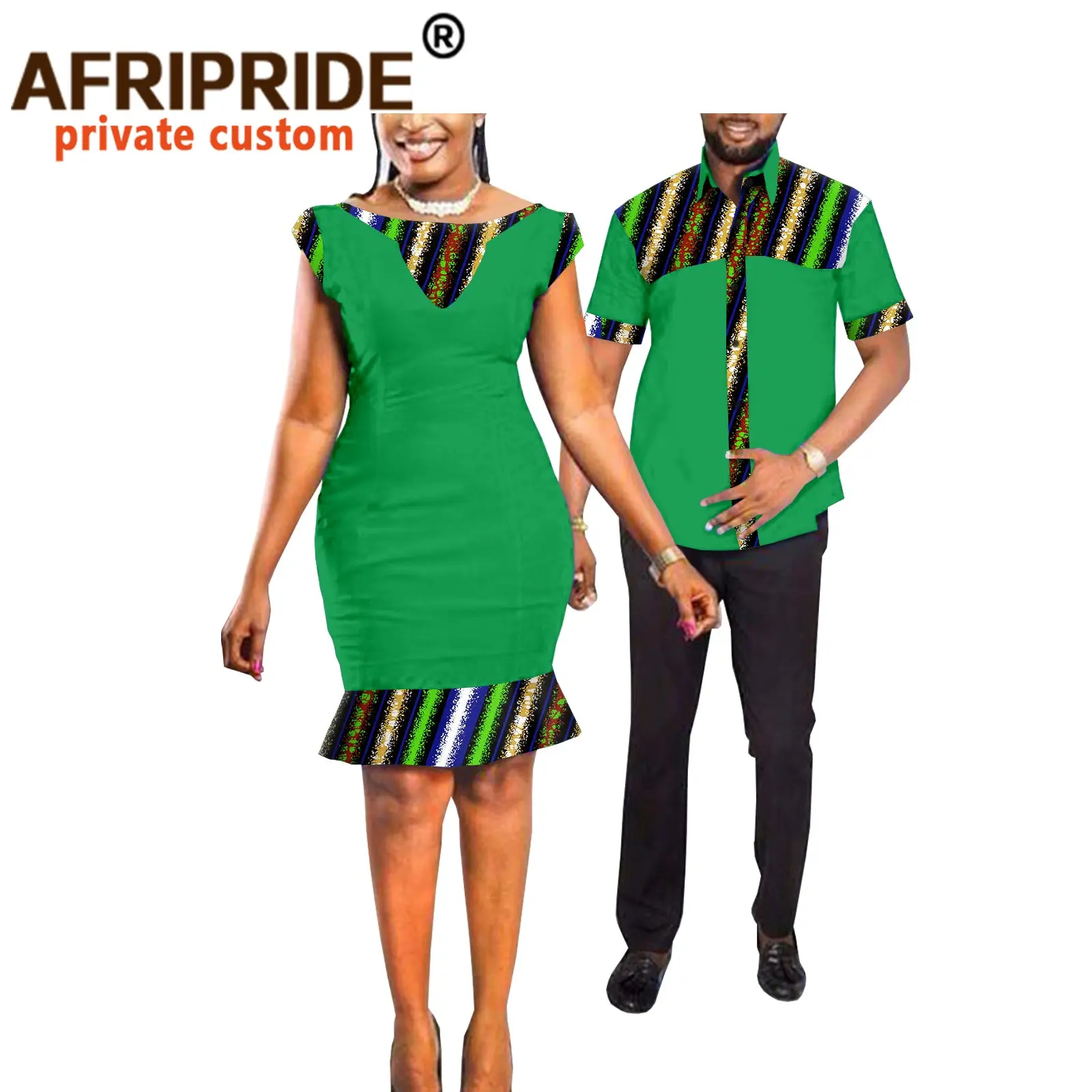 

African Clothes for Couple Clothing Dashiki Print Shirts for Men Ankara Bodycon Dresses for Women Match Print Outfits A20C011