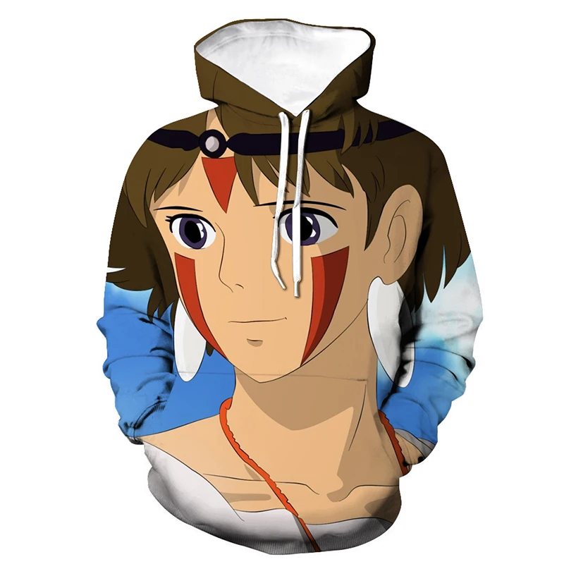 

News Princess Mononoke Hime 3D Printed Hoodies Anime Hooded Sweatshirt Men Women Cosplay Pullover Casual Animation surrounding