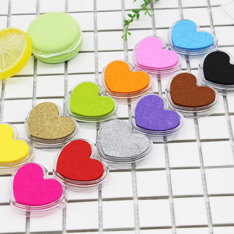 Colorful Small Love Modelling Decoration Candy Color Printing Mud Rubber Stamp Printing Mud Engraving DIY Seal Printing Table