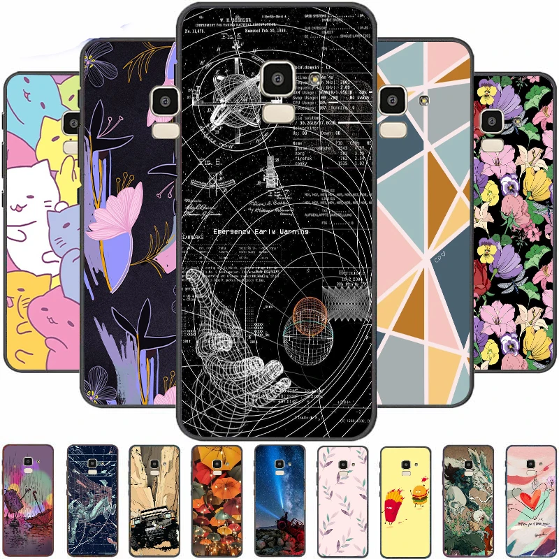 

For Samsung J6 2018 Case EU J600 J600F Soft TPU Cover For Samsung Galaxy J6Plus 2018 J6+ J610 J610F Cases Fashion Black Frame