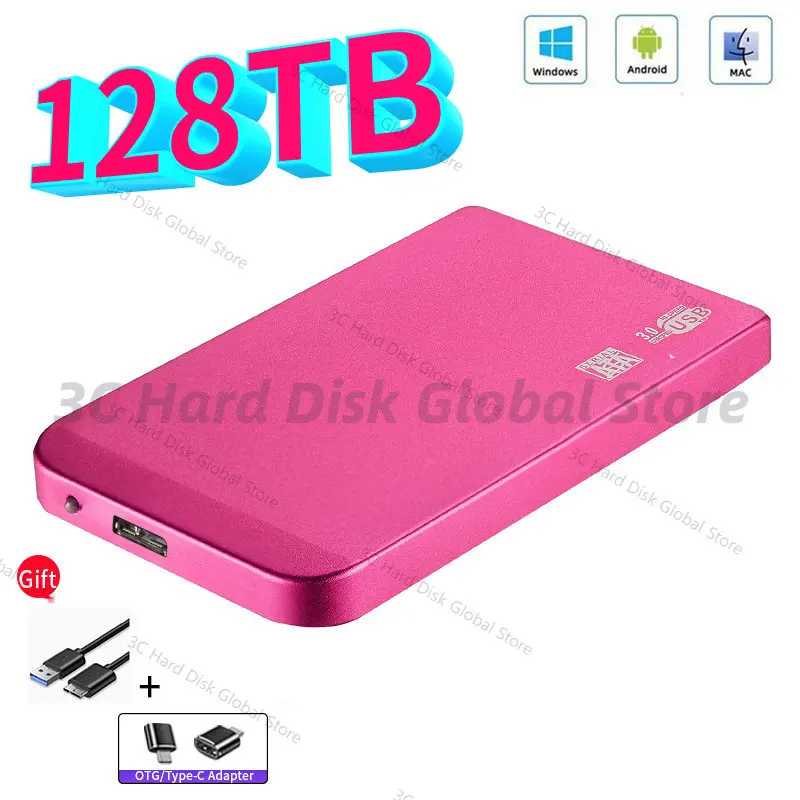 

Brand New Portable SSD 128TB External Hard Drive Type-C USB 3.0 High-Speed External Storage Hard Disks For Laptops/Desktop/Mac