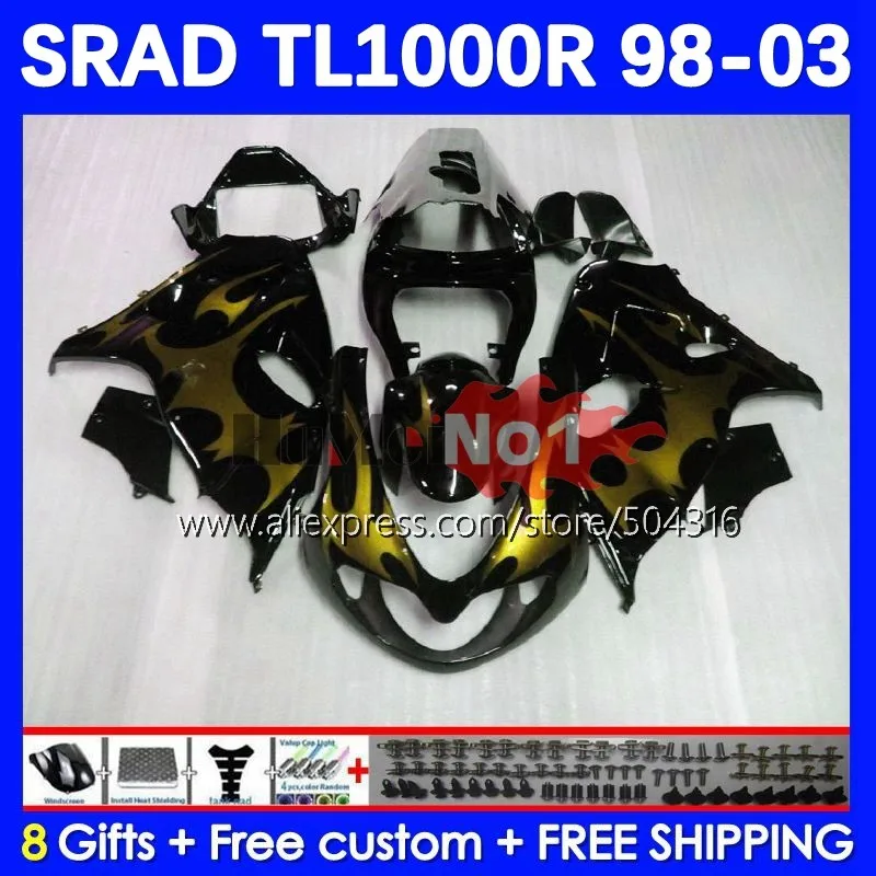 

Body For SRAD TL1000 TL 1000 R 1000R 98 03 25No.143 TL1000R 98 99 00 01 02 03 gold flames 1998 1999 2000 2001 2002 2003 Fairing